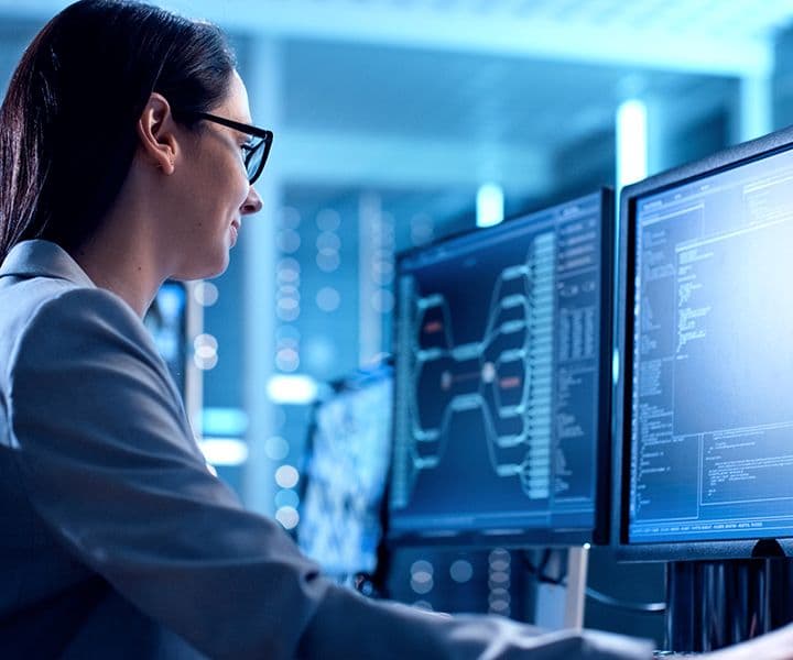 Woman looking at screen