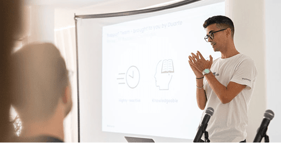 Man holding a presentation